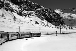 Radiography of a journey. Bernina Express from Tirano to St. Moritz