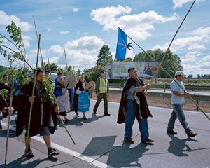 Protest on the Pan-American Highway