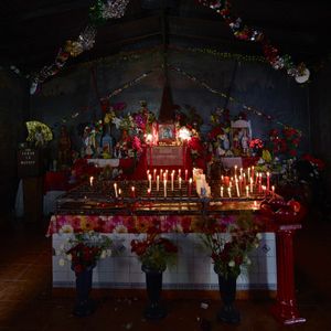 Interior shrine of the San la Muerte chapel in Empedrado village, Corrientes