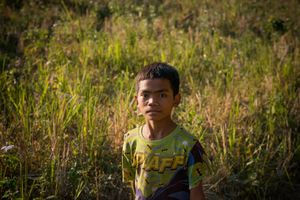 Young Hmong boy from Hoify village in Luang Prabang Province.Laos.