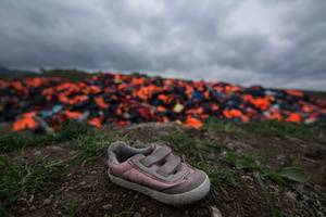 Thousands of life jackets used by refugees during their crossing from Turkey to the Greek shores pile at a dump in Lesvos.
