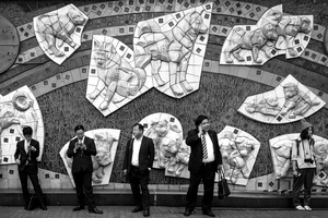 Commuters (and tourist) outside Shibuya station