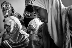 Somali women in Hal Far detetion center, here are held the people who are considered more fragile, including all the women. For who arrived alone, without a husband it is very difficuld to intergrate, infact even the process involves just one year in the open center they are often left there longer.