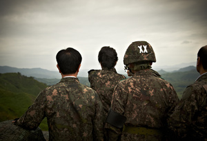 Looking towards North Korea, from the DMZ (De-Militarized Zone)