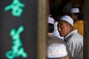 Saturday afternoon prayers at the mosque of Dong Lian Hua ('East of the Lotus Flowers'), a Muslim village just north of Weishan, that ran many of the pack trains (mabang) in this area. © Michael Freeman