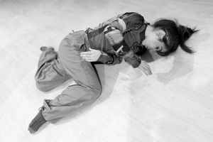 Actress portrait during movement practice training