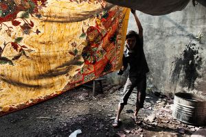 Drying batik, Pekalongan, Central Java.
