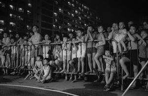 Children watching puppet show