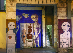 A painted house along the Paseo del Prado, the famous boulevard in central Havana.