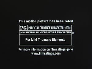 motion picture rating (freeze-frame) for Al Gore's documentary film, "An Inconvenient Truth", 2006,
