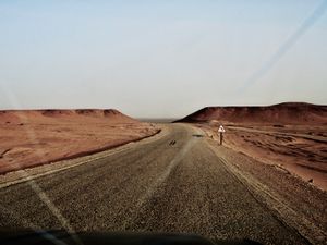 A road connecting the outpost of Tindouf to the Smara Refugee Camp, Algeria.
