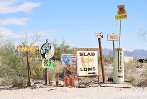 Sign posts, Low Road (Loaner On Wheels)