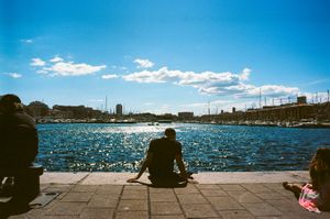 Relaxing on the basin.