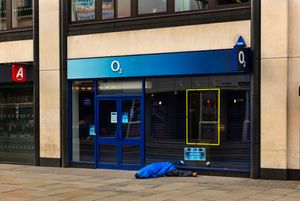 Homeless Man Sleeping On The Strand During The Coronavirus Pandemic, London Lockdown, 2020
