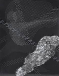 Subconscious Narratives (Warrior Pose), 2021, photogram with interventions (white and graphite pencils), silver gelatin print, 30,5 x 24 cm