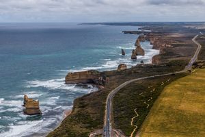 Great Ocean Road, Australia from helicopter