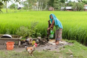 Collecting water from a ground source pump