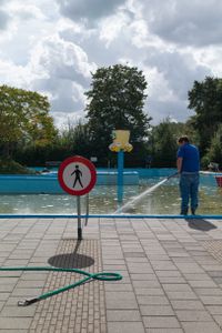 Cleaning the pool