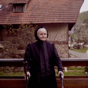 Maria Anna Griessbaum in the old-fashioned garb for old women, Black Forest, 2009. From the series: The last women in their traditional peasant garbs