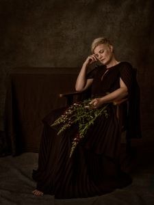 Woman with Snapdragons