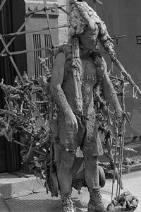 Mud Man covered his eyes