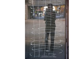 Self-portrait, UW Art Department kiosk, Madison, WI, 2014,