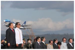 Hugo Chavez and Rafael Correa. Presidents of Venezuela and Ecuador.