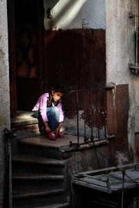 Girl in the sunlight.