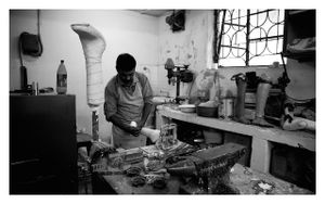 Artificial leg and shoe workshop