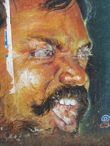 Defaced eyes, north of  Madurai, Tamil Nadu, 2010.
