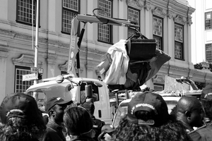 CRUSHED BY CRANE