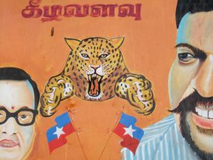 Leopard party logo, near Madurai, Tamil Nadu, 2010.