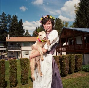 Girl and Her Pet Goat, Maifest, Leavenworth, Washington, 2014