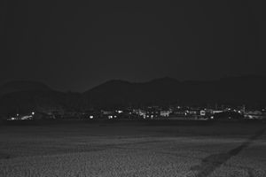 Night view of the residential area nearby