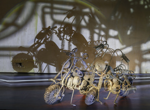Wire motorbike in Julius's collection.