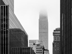 The Empire State on a foggy morning