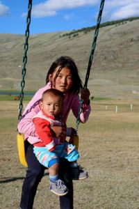Military camp children. Khoton Lake, Western Mongolia. 2017.
