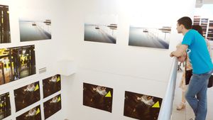 Opening of site-specific photographic installation at M'ARS Contemporary Non-Profit Gallery, Moscow