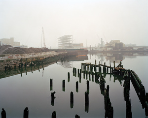 Pier remains from the Long Island Rail Road swing bridge, Blissville, Queens, looking southwest