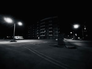 Suburbs in a winter night
