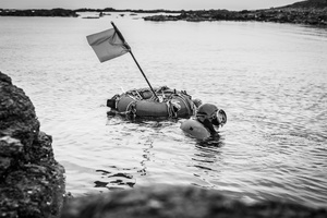 Ama diver near the shore, Japan