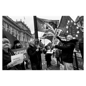 Brexit protestors in Westminster