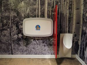 men's toilet, Meow Wolf, Santa Fe, NM, 2020,