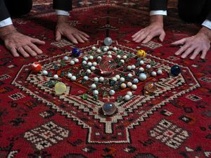 playing with marbles