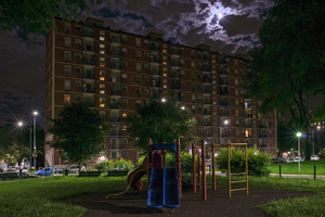Around midnight, The moon in the playground