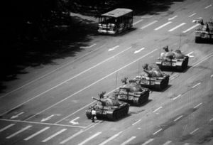 "The Tank Man." Tiananmen Square. Beijing, China. June 4, 1989.