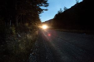 A car on it's way to Puerto Bertrand. The chilean Patagonia is one of the biggest nature reserves worldwide. For "Hydroaysen" the construction of five dams is planned, two on the Baker River and three on the Pascuas River.