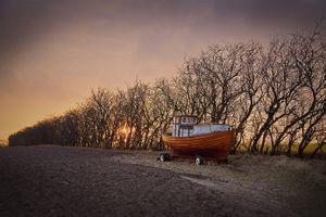 Fishingboat on land