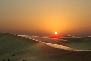 Sunset at sand dunes