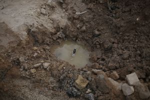 Underground water pipes are damaged